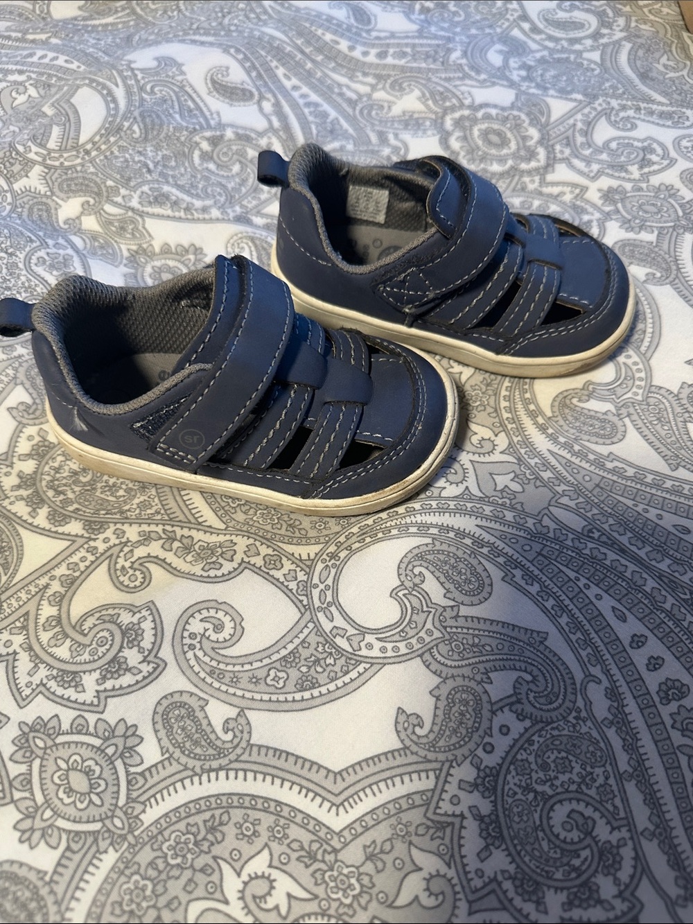 Stride Rite Navy Blue Kids Hook-and-Loop Sandals